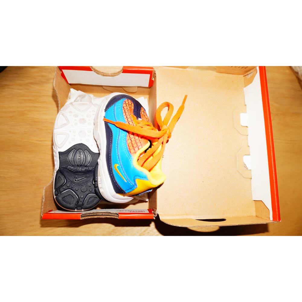Nike Air Max 95 Toddler Size 4C Bright Crimson Amarillo Blue Kids Shoes - Picture 3 of 16
